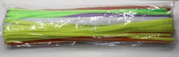 1 Packung mit 100 Stück Biegeplüsch Chenilledraht 5 mm Durchmesser Farbmix