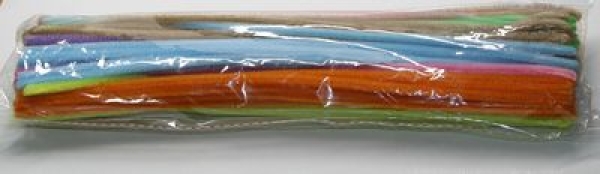 1 Packung mit 100 Stück Biegeplüsch Chenilledraht 5 mm Durchmesser Farbmix