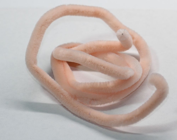 1 Stück Biegeplüsch 1 m lang Chenilledraht 8 mm Durchmesser lachs