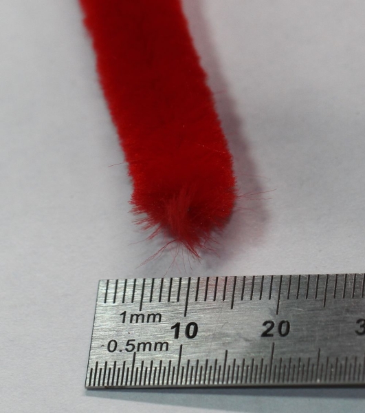 1 Stück Biegeplüsch 1 m lang Chenilledraht 8 mm Durchmesser rot