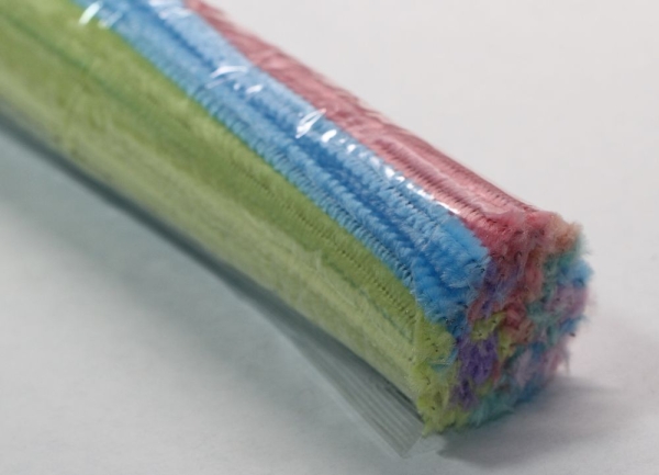 1 Packung mit 100 Stück Biegeplüsch Chenilledraht 5 mm Durchmesser Farbmix