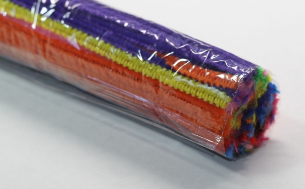 1 Packung mit 100 Stück Biegeplüsch Chenilledraht 5 mm Durchmesser Farbmix