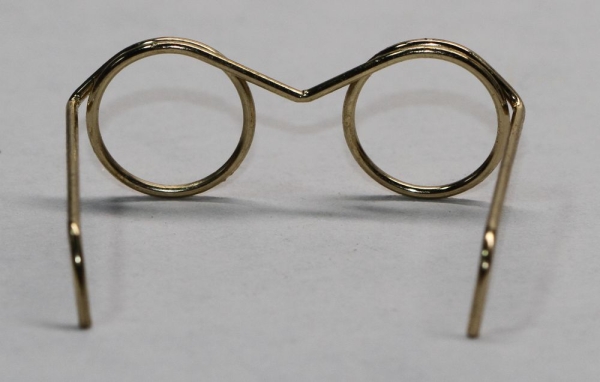 Brille ca. 3,3 cm gold ohne Gläser für Teddies oder Puppen Accessoire Requisite
