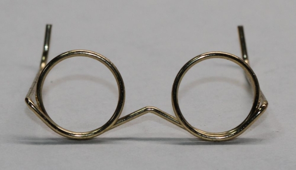 Brille ca. 3,3 cm gold ohne Gläser für Teddies oder Puppen Accessoire Requisite