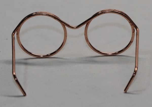 Brille ca. 3,9 cm rosegold ohne Gläser für Teddies oder Puppen Accessoire Requisite