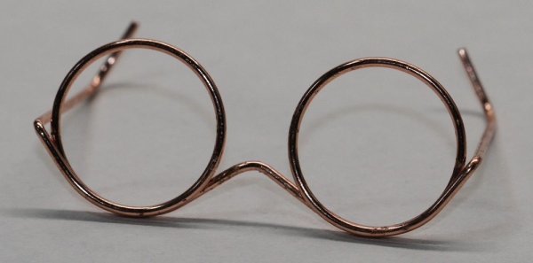 Brille ca. 3,9 cm rosegold ohne Gläser für Teddies oder Puppen Accessoire Requisite