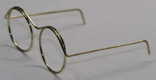 Brille ca. 5,5 cm gold ohne Gläser für Teddies oder Puppen Accessoire Requisite