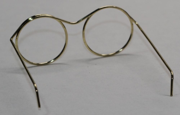 Brille ca. 5,5 cm gold ohne Gläser für Teddies oder Puppen Accessoire Requisite