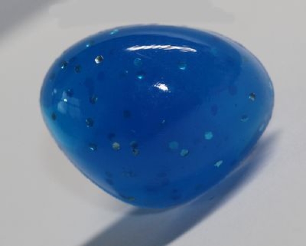 Sicherheitsnase dreieckig hart blau Glitter mit Sicherheitsscheibe