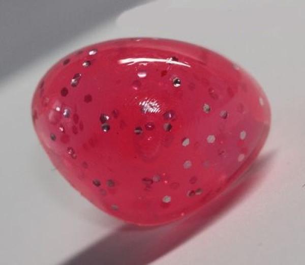 Sicherheitsnase dreieckig hart pink Glitter mit Sicherheitsscheibe