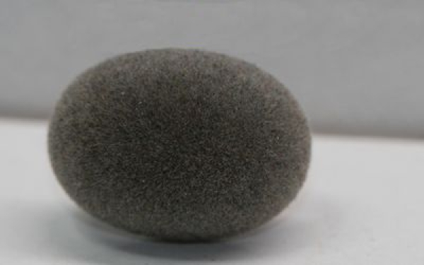 Sicherheitsnase oval beflockt grau mit Sicherheitsscheibe