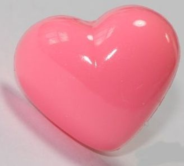 Sicherheitsnase Herz hart hellpink glänzend mit Sicherheitsscheibe