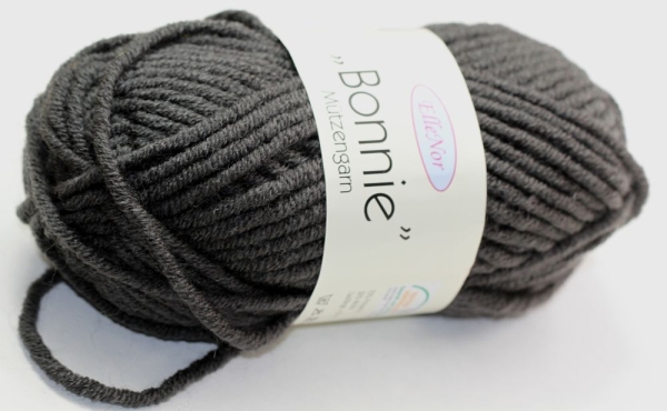 Wolle "Bonnie" Mützengarn dunkelgrau 50 g 70 % Polyacryl 30 % Wolle