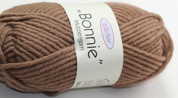 Wolle "Bonnie" Mützengarn hellbraun 50 g 70 % Polyacryl 30 % Wolle