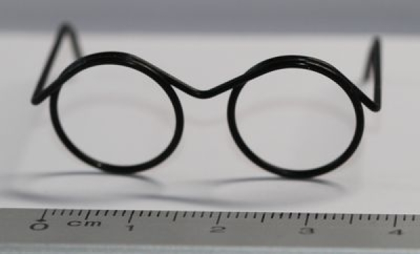 Brille ca. 4 cm schwarz ohne Gläser für Teddies oder Puppen Accessoire Requisite