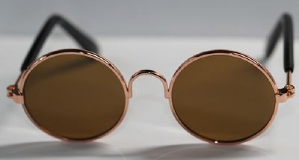Brille Sonnenbrille 8 cm kupfer braune Gläser für Teddies oder Puppen Accessoire Requisite