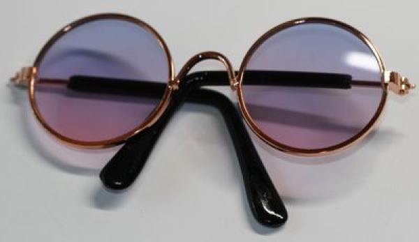 Brille Sonnenbrille 8 cm kupfer rosa-hellblau Gläser für Teddies oder Puppen Accessoire Requisite