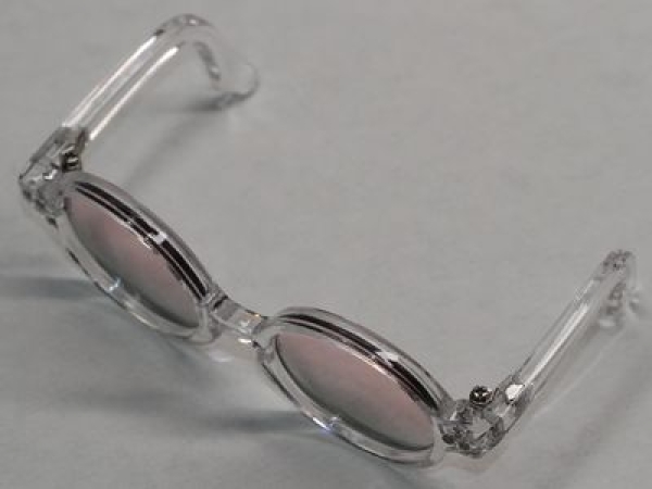 Brille Sonnenbrille 9 cm klarer Kunststoff grün-rosa Gläser für Teddies oder Puppen Accessoire Requisite