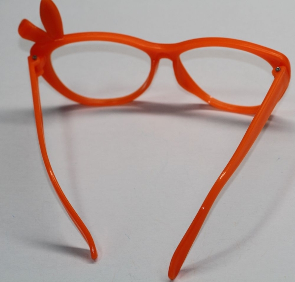 Brille 12 cm orange ohne Gläser aus Kunststoff für Teddies oder Puppen Accessoire Requisite