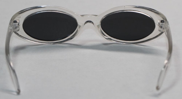 Brille 8,5 cm Kunststoff transparent schwarze Gläser für Teddies oder Puppen Accessoire Requisite
