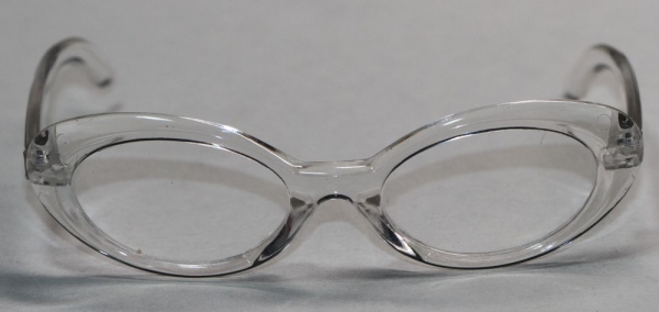 Brille 8,5 cm Kunststoff transparent durchsichtige Gläser für Teddies oder Puppen Accessoire Requisite