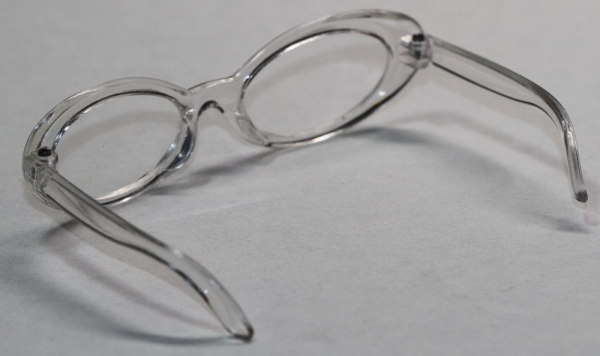 Brille 8,5 cm Kunststoff transparent durchsichtige Gläser für Teddies oder Puppen Accessoire Requisite