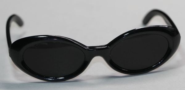 Brille 8,5 cm Kunststoff schwarz schwarze Gläser für Teddies oder Puppen Accessoire Requisite