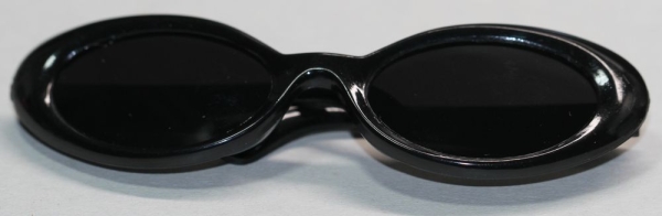 Brille 8,5 cm Kunststoff schwarz schwarze Gläser für Teddies oder Puppen Accessoire Requisite