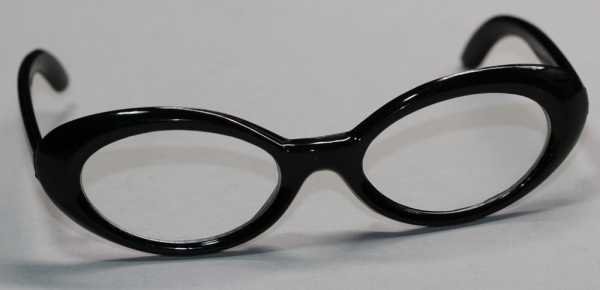 Brille 8,5 cm Kunststoff schwarz transparente Gläser für Teddies oder Puppen Accessoire Requisite