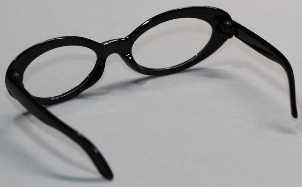 Brille 8,5 cm Kunststoff schwarz transparente Gläser für Teddies oder Puppen Accessoire Requisite