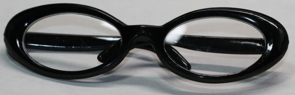 Brille 8,5 cm Kunststoff schwarz transparente Gläser für Teddies oder Puppen Accessoire Requisite