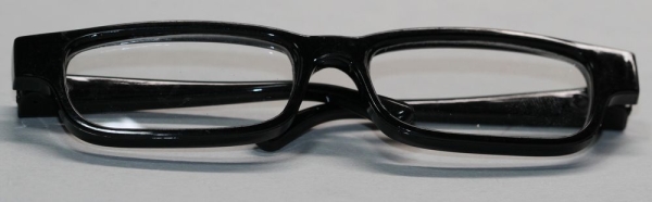 Brille 9 cm Kunststoff schwarz Gläser transparent für Teddies oder Puppen Accessoire Requisite