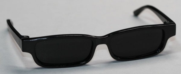 Brille 9 cm Kunststoff schwarz Gläser schwarz für Teddies oder Puppen Accessoire Requisite