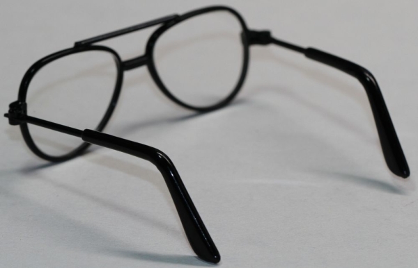 Brille 6,5 cm schwarz transparente Gläser für Teddies oder Puppen Accessoire Requisite