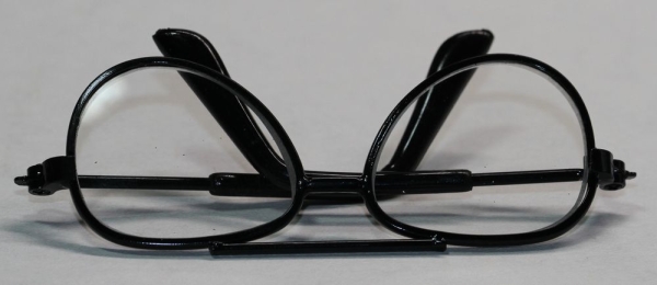 Brille 6,5 cm schwarz transparente Gläser für Teddies oder Puppen Accessoire Requisite