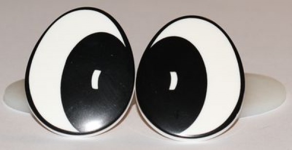 1 Paar 34 mm x 42 mm Sicherheitsaugen Comic weiß schwarz