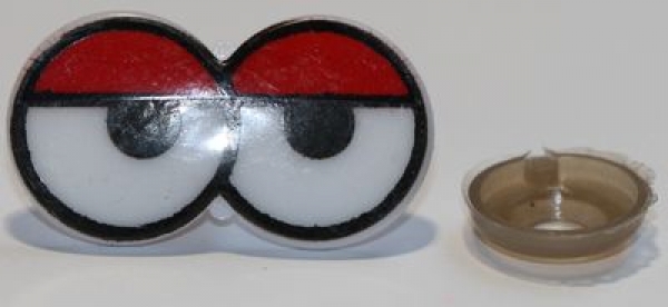 1 Paar 17 mm x 31 mm Sicherheitsaugen Comic weiß schwarz rot