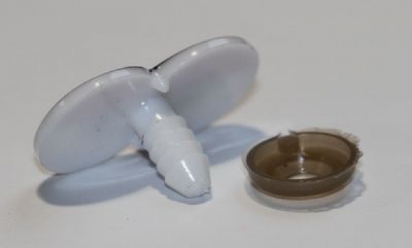 1 Paar 17 mm x 31 mm Sicherheitsaugen Comic weiß schwarz rot