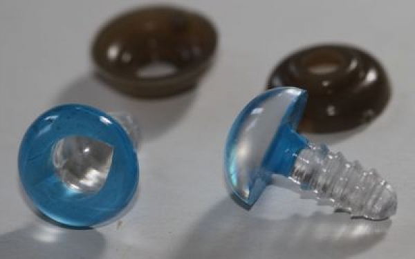 1 Paar 12 mm Sicherheitsaugen Echsenaugen blau - Pupille transparent
