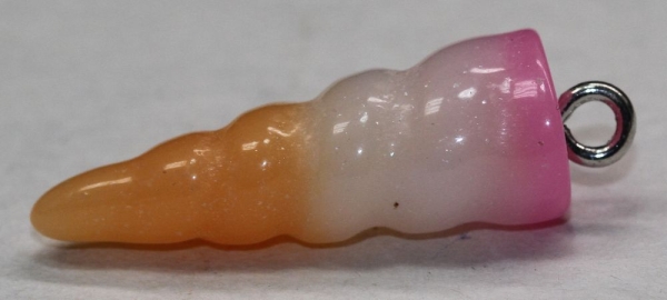 1 Einhorn-Horn 25 x 9,9 mm rosa weiß orange