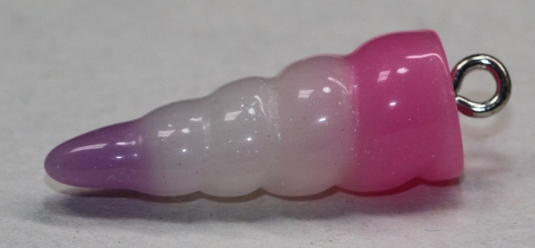 1 Einhorn-Horn 25 x 9,9 mm pink weiß flieder