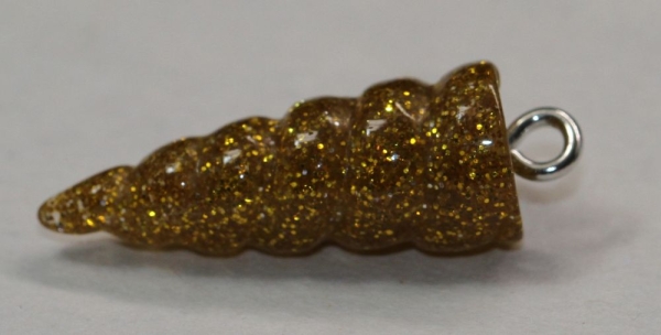 1 Einhorn-Horn 23,1 x 8,9 mm Glitter gold
