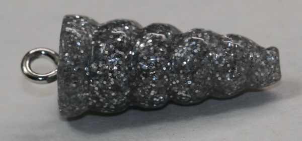 1 Einhorn-Horn 22,2 x 9,3 mm Glitter silber