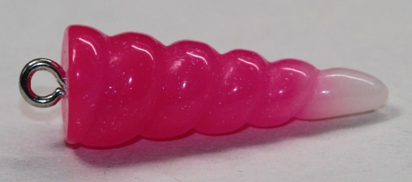 1 Einhorn-Horn 25,9 x 9,8 mm pink weiß