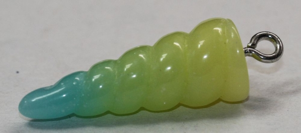 1 Einhorn-Horn 25,9 x 10,3 mm gelb türkis