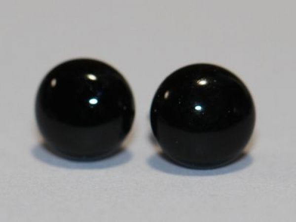 1 Paar schwarze Glasaugen mit Öse 4 mm 