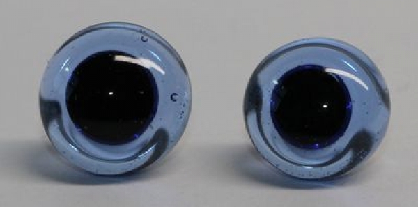 1 Paar Augen Glasaugen mit Öse zum Annähen 8 mm blau