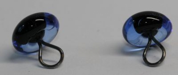 1 Paar Augen Glasaugen mit Öse zum Annähen 8 mm blau