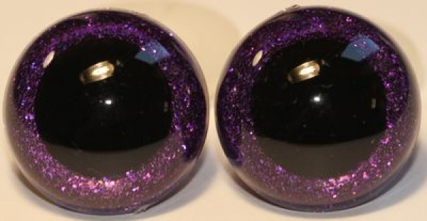 1 Paar Sicherheitsaugen Glitter Purpur