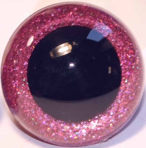1 Paar Sicherheitsaugen Glitter Rosa